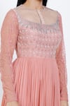 Shop_Vedangi Agarwal_Pink Georgette Embroidered Gown _Online_at_Aza_Fashions