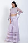 Buy_Vedangi Agarwal_Purple Satin Round Embroidered Asymmetric Top And Palazzo Set _Online_at_Aza_Fashions