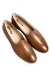 Buy_Dmodot_Brown Almond Toe Mojaris_at_Aza_Fashions