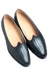 Buy_Dmodot_Black Handcrafted Leather Mojris_Online_at_Aza_Fashions