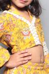 Maaikid_Yellow Printed Dhoti Pant Set For Girls_at_Aza_Fashions