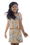 Buy_Miko Lolo_Multi Color Organic Cotton Satin Leaf Motifs, Flower Forest Print Shorts Set_at_Aza_Fashions