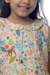 Buy_Miko Lolo_Multi Color Organic Cotton Satin Leaf Motifs, Flower Forest Print Shorts Set_Online_at_Aza_Fashions