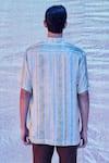 Buy_Line out line_White Bamberg Silk Print Stripe Resort Shirt  _Online_at_Aza_Fashions