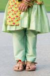 Little Luxury_Green Brocade Jacket And Kurta Set  _at_Aza_Fashions