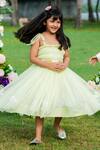 Buy_Little Luxury_Green Flared Dress For Girls_at_Aza_Fashions