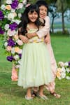 Little Luxury_Green Flared Dress For Girls_Online_at_Aza_Fashions