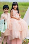 Buy_Little Luxury_Pink Tiered Lehenga Set For Girls_at_Aza_Fashions