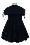 Shop_Jasmine And Alaia_Black Velvet Beads, Bows Pleated Embellished Dress _at_Aza_Fashions