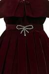 Buy_Jasmine And Alaia_Maroon Velvet Dress For Girls_Online_at_Aza_Fashions