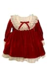 Buy_Jasmine And Alaia_Red Velvet Dress For Girls_at_Aza_Fashions