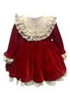 Shop_Jasmine And Alaia_Red Velvet Dress For Girls_at_Aza_Fashions