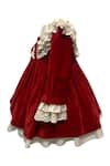 Buy_Jasmine And Alaia_Red Velvet Dress For Girls_Online_at_Aza_Fashions