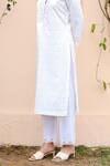 Sage Saga_White Lawn Cotton Crochet Lace Hem Palazzo_Online_at_Aza_Fashions