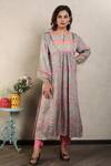 Buy_Falguni.Foram_Grey Kurta Modal Satin, Pant Viscose Silk Floral, Paisley Printed And Set_at_Aza_Fashions