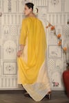 Shop_Falguni.Foram_Yellow Chanderi Silk, Slip Mal Floral Notched Anarkali Pant Set _at_Aza_Fashions
