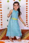 Shop_Miko Lolo_Blue Baadal Tunic And Pant Set For Girls_at_Aza_Fashions