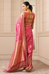 Shop_Tarun Tahiliani_Fuchsia Brocade Woven Floral Kashmir Saree _at_Aza_Fashions