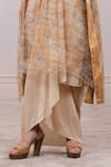 Shop_Tarun Tahiliani_Yellow Kaftan Organza Silk Dhoti 50gm Silk Slip Lycra Jersey And Set _Online_at_Aza_Fashions