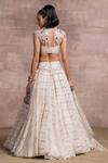 Shop_Tarun Tahiliani_White Silk Organza Brocade Stripes Embroidery Round Draped Lehenga Set _at_Aza_Fashions