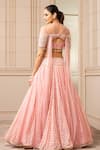 Shop_Tarun Tahiliani_Pink Lehenga  Handloom Fabric Embroidered Paisley Draped And Fluted Blouse Set _at_Aza_Fashions