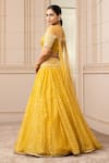 Buy_Tarun Tahiliani_Yellow Lehenga  Handloom Fabric Embroidered Draped And Fluted Blouse Set _Online_at_Aza_Fashions