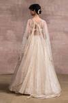 Shop_Tarun Tahiliani_White Silk Organza Brocade Embroidery Sweetheart Asymmetric Cape And Lehenga Set _at_Aza_Fashions