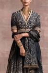 Buy_Tarun Tahiliani_Black Chanderi Anarkali Set_Online_at_Aza_Fashions