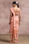 Shop_Tarun Tahiliani_Peach Silk Georgette Handloom Draped Saree With Blouse_at_Aza_Fashions