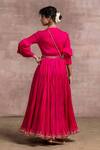 Shop_Tarun Tahiliani_Pink Crushed Silk Anarkali Set_at_Aza_Fashions
