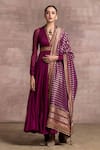 Buy_Tarun Tahiliani_Purple Dolly Chiffon Draped Anarkali Set_at_Aza_Fashions