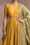 Buy_Tarun Tahiliani_Yellow Anarkali Dolly Staple, Churidar Viscose Jersey, Dupatta Mustard Set_Online_at_Aza_Fashions