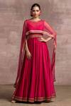 Buy_Tarun Tahiliani_Pink Draped Anarkali Set_at_Aza_Fashions