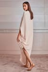 Shop_Tarun Tahiliani_White Crepe (150gm) Slip Viscose Jersey Embroidery Round Asymmetric Kaftan _at_Aza_Fashions