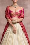 Shop_Tarun Tahiliani_White Lehenga Kota Embroidery V Neck Handloom Kalidar Bridal Set _Online_at_Aza_Fashions