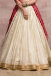 Tarun Tahiliani_White Lehenga Kota Embroidery V Neck Handloom Kalidar Bridal Set _at_Aza_Fashions