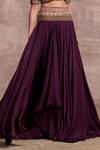 Shop_Tarun Tahiliani_Purple Kota Draped Lehenga And Blouse Set_Online_at_Aza_Fashions