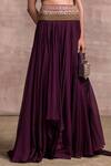 Tarun Tahiliani Purple Lehenga Shot Chiffon V Neck Layered And Blouse Set at Aza Fashions Tarun Tahiliani_Purple Lehenga Shot Chiffon V Neck Layered And Blouse Set_at_Aza_Fashions