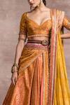 Buy_Tarun Tahiliani_Orange Bandhani Draped Lehenga Set_Online_at_Aza_Fashions