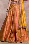 Shop_Tarun Tahiliani_Orange Bandhani Draped Lehenga Set_Online_at_Aza_Fashions