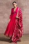 Buy_Tarun Tahiliani_Pink Silk Anarkali Set_at_Aza_Fashions