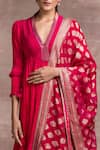 Buy_Tarun Tahiliani_Pink Kurta: Silk Embroidery V Neck Anarkali Set For Women_Online_at_Aza_Fashions