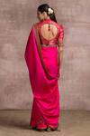 Shop_Tarun Tahiliani_Pink Satin Silk Saree With Blouse_at_Aza_Fashions