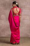 Shop Tarun Tahiliani Pink Blouse Brocade, Saree Satin Silk V Neck With at Aza Fashions Shop_Tarun Tahiliani_Pink Blouse Brocade, Saree Satin Silk V Neck With_at_Aza_Fashions