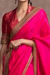 Buy Tarun Tahiliani Pink Blouse Brocade, Saree Satin Silk V Neck With Online at Aza Fashions Buy_Tarun Tahiliani_Pink Blouse Brocade, Saree Satin Silk V Neck With_Online_at_Aza_Fashions