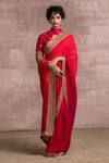 Buy_Tarun Tahiliani_Chiffon Embroidered Saree With Blouse_at_Aza_Fashions