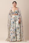 Buy_Tarun Tahiliani_Multi Color Silk Cape And Printed Pant Set _at_Aza_Fashions