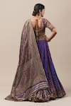 Shop_Tarun Tahiliani_Purple Brocade Embroidery U Neck Chanderi Bridal Lehenga Set _at_Aza_Fashions