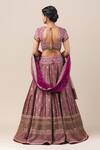 Shop_Tarun Tahiliani_Purple Brocade Embroidery U Neck Bridal Lehenga Set _at_Aza_Fashions
