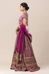 Tarun Tahiliani_Purple Brocade Embroidery U Neck Bridal Lehenga Set _Online_at_Aza_Fashions